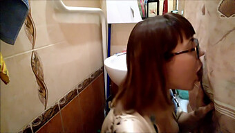 Amateur Gloryhole Blowjob: Stepbrother Messes Up Girl In The Bathroom