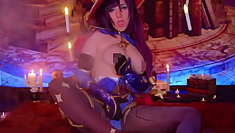 Lana Rain Érzéki Mona Megistus Cosplayje A Genshin Impact-Ban