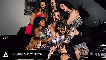 Ember Snow And Madi Collins Dominate A Rough Group Sex Session With Their Therapy Group