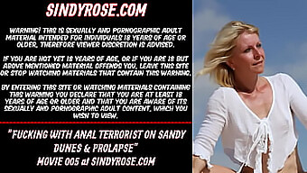 Sindy Rose'S Anal Terrorist On Sandy Dunes With A Huge Dildo