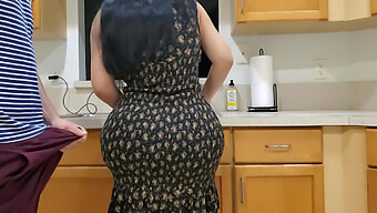 Stepmother And Stepson Indulge In Bdsm Kitchen Encounter After She Discovers His Erection