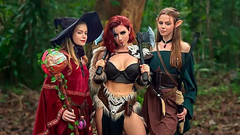 Tres Pequeñas Nenas En Una Aventura Sexual Pública De D&D